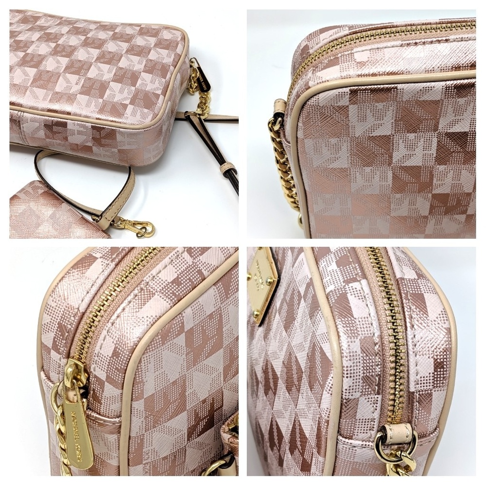 MICHAEL KORS Pink Bag Rose Gold Checkerboard Set - Picture 5 of 8
